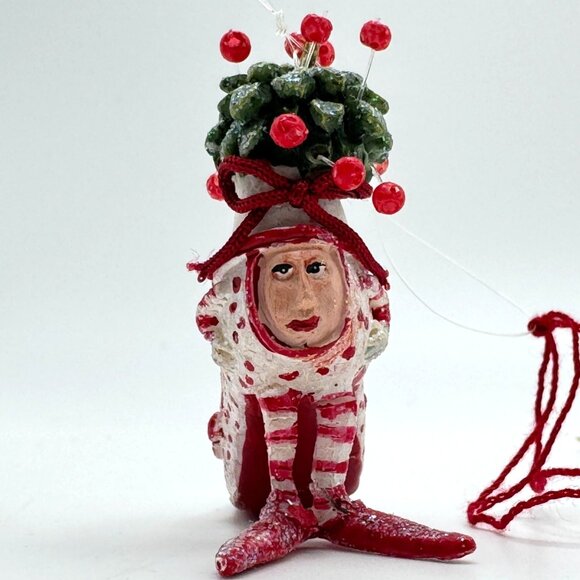 Dept 56 Patience Brewster Krinkles Christmas Elf High Heel Shoe Ornaments Resin - Picture 5 of 13